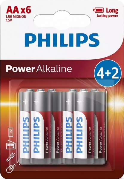 Philips Power Alkaline AA 6'lı Kalem Pil
