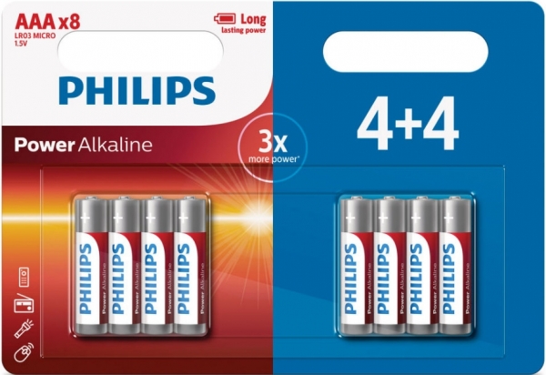 Philips Power Alkaline AAA 8'li İnce Kalem Pil