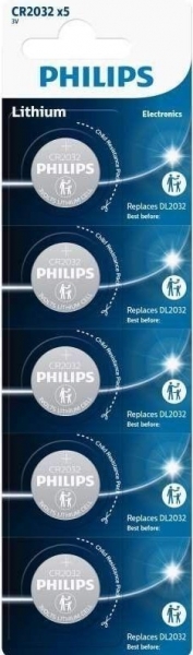 Philips CR2032 5'li Düğme Pil