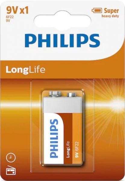 Philips LongLife 9V Dikdörtgen Pil