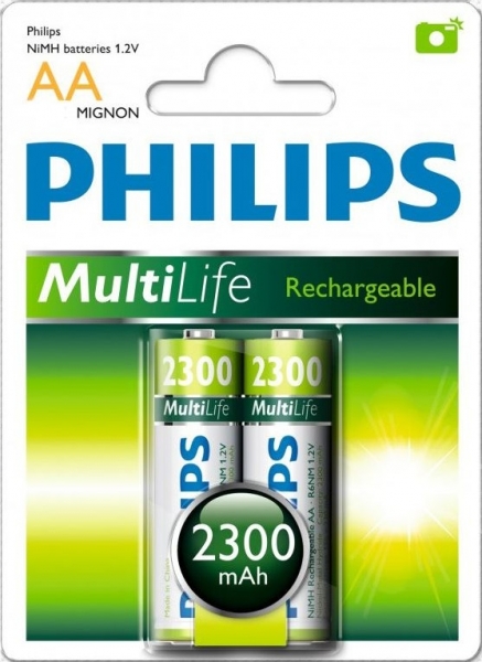 Philips Rechargeable AA 2300 mAh 2'li Kalem Pil