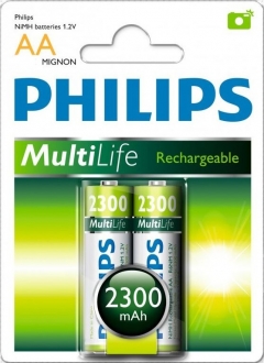 Philips Rechargeable AA 2300 mAh 2'li Kalem Pil