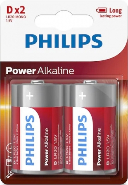 Philips Power Alkaline D 2'li Büyük Boy Pil