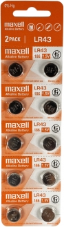 Maxell LR43 LR1142 186 10'lu Düğme Pil