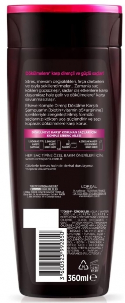 Loreal Elseve Komple Direnç Dökülme Karşıtı 360 ml Şampuan