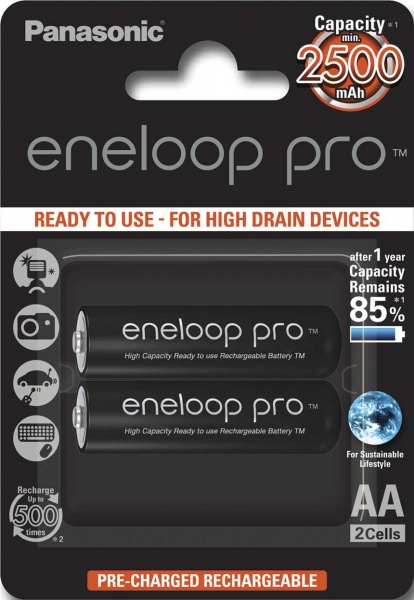 Panasonic Eneloop Pro AA 2500 mAh 2'li Kalem Pil