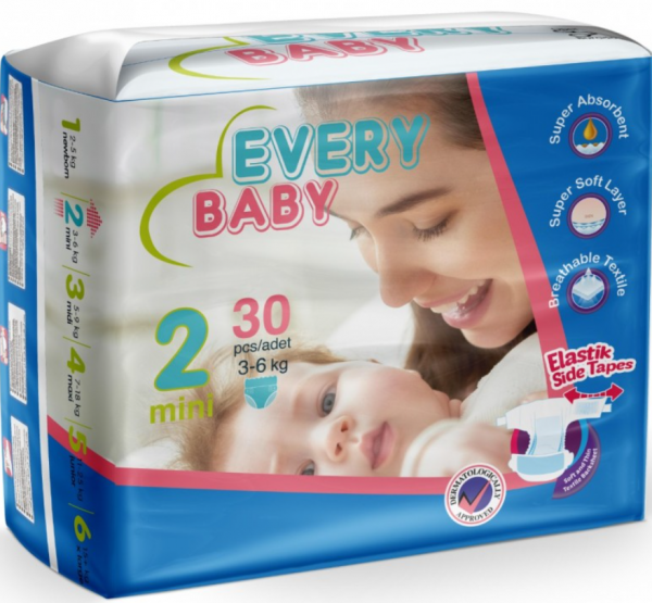 Every Baby 2 Beden 30 Adet Bebek Bezi