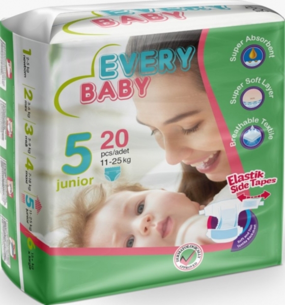 Every Baby 5 Beden 20 Adet Bebek Bezi