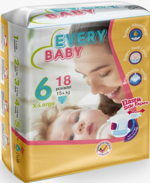 Every Baby 6 Beden 18 Adet Bebek Bezi