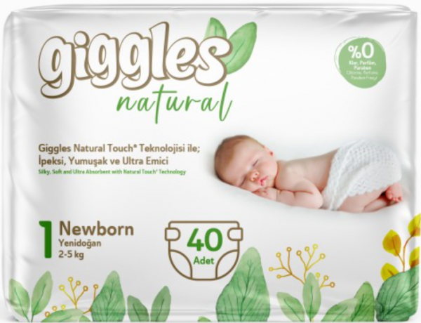Giggles Natural 1 Beden 40 Adet Bebek Bezi