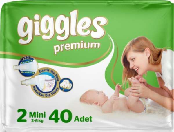 Giggles Premium 2 Beden 40 Adet Bebek Bezi