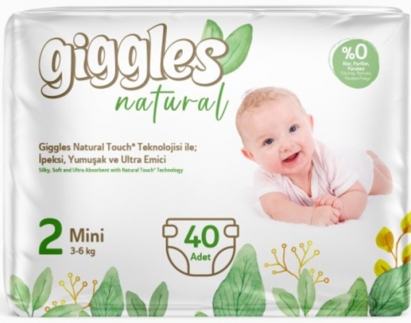 Giggles Natural 2 Beden 40 Adet Bebek Bezi