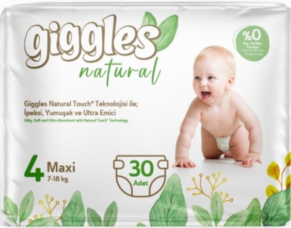 Giggles Natural 4 Beden 30 Adet Bebek Bezi