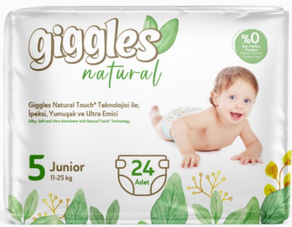 Giggles Natural 5 Beden 24 Adet Bebek Bezi