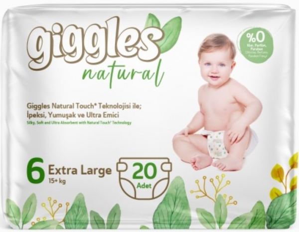 Giggles Natural 6 Beden 20 Adet Bebek Bezi