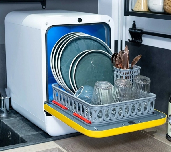 Bob Tezgahüstü Mini Bulaşık Makinesi (Sarı)