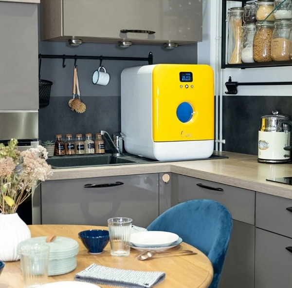 Bob Tezgahüstü Mini Bulaşık Makinesi (Sarı)