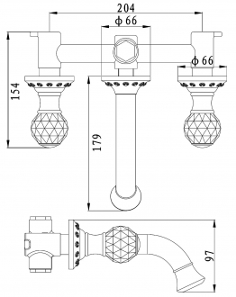 Penta Anatolia Gold Cyristal 3507 Lavabo Bataryası