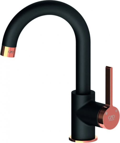 GPD Gildo MTL165-S-R Lavabo Bataryası (Siyah / Rose Gold)