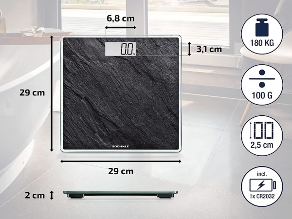Soehnle Style Sense Compact 300 Slate 63881 Dijital Banyo Tartısı