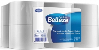Belleza Standart Jumbo Tuvalet Kağıdı 96m 12 Rulo