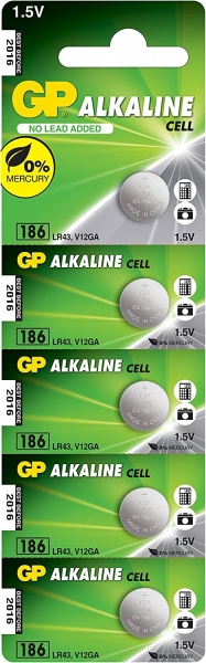 GP 186 LR43 LR1142 V12GA Düğme Pil