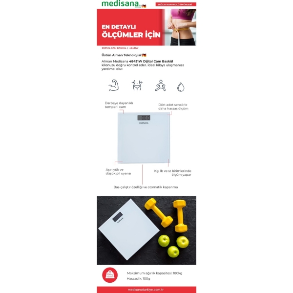 Medisana 48431W Dijital Banyo Tartısı