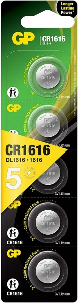 GP CR1616 DL1616 1616 5'li Düğme Pil