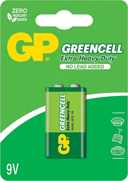GP Greencell 9V GP1604G 6F22 1222 Dikdörtgen Pil