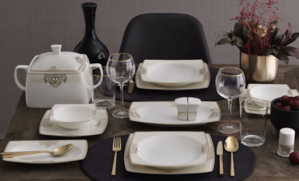 Güral Porselen Caroline 5686 62 Parça Yemek Takımı