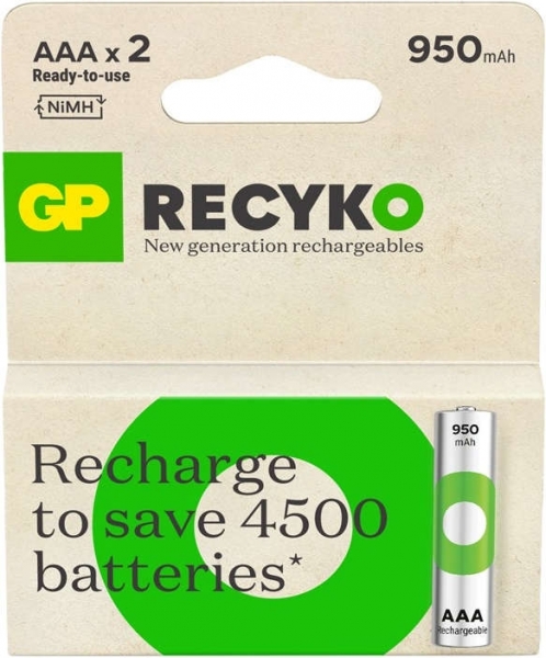 GP ReCyko AAA 950 mAh 2'li İnce Kalem Pil