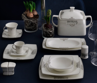 Güral Porselen Caroline 56861 85 Parça Yemek Takımı