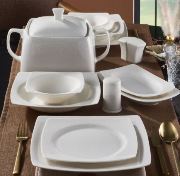 Güral Porselen Caroline 6114 62 Parça Yemek Takımı