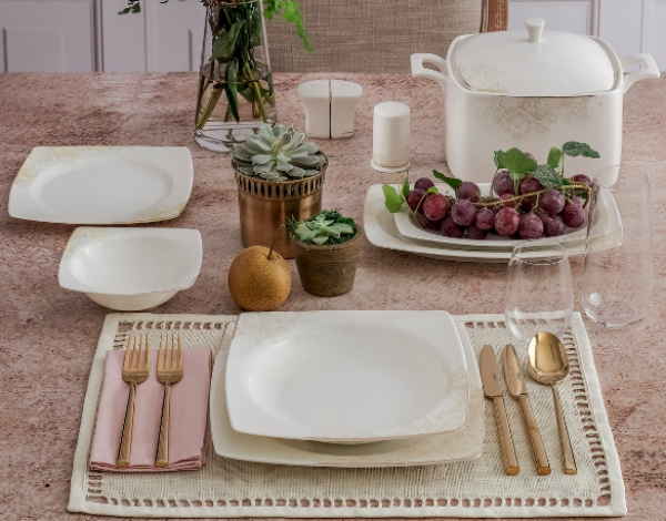 Güral Porselen Caroline 5487 61 Parça Yemek Takımı