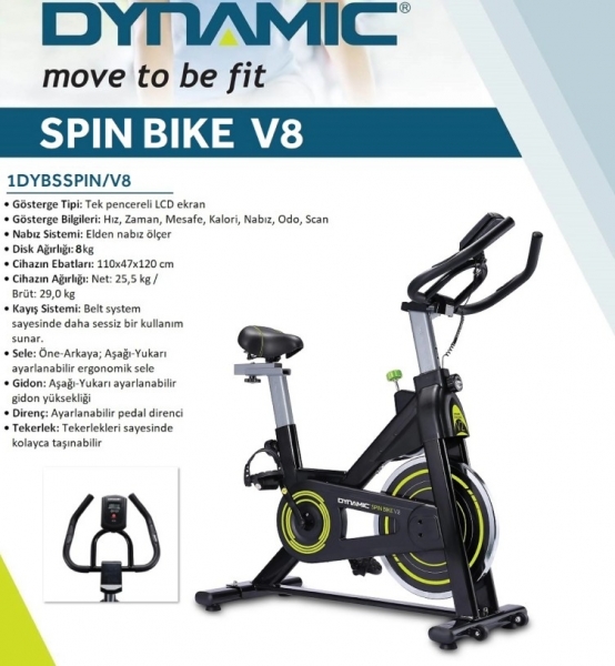 Dynamic Spin Bike V8 Dikey Bisiklet