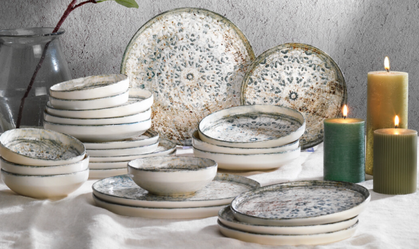 Schafer Vita YSL01 24 Parça Yemek Takımı (Yeşil / Modern)