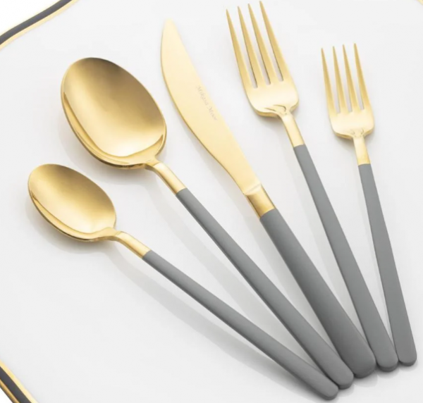 Mikasa Moor Gri Pluma Gold 30 Parça Çatal Kaşık Bıçak Takımı