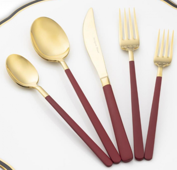Mikasa Moor Bordo Pluma Gold 30 Parça Çatal Kaşık Bıçak Takımı