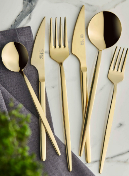 The Mia Isla Parlak Gold 36 Parça Çatal Kaşık Bıçak Takımı