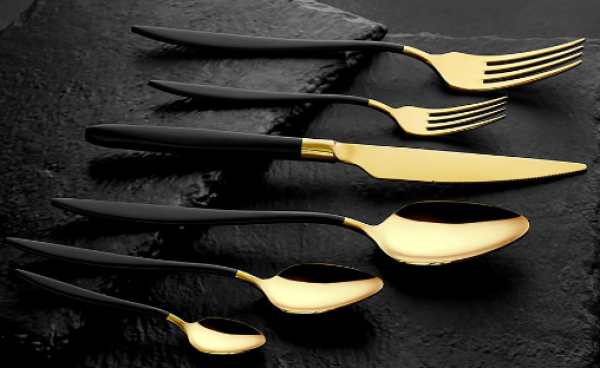 Amboss Cosmos Gold-Black 36 Parça Çatal Kaşık Bıçak Takımı