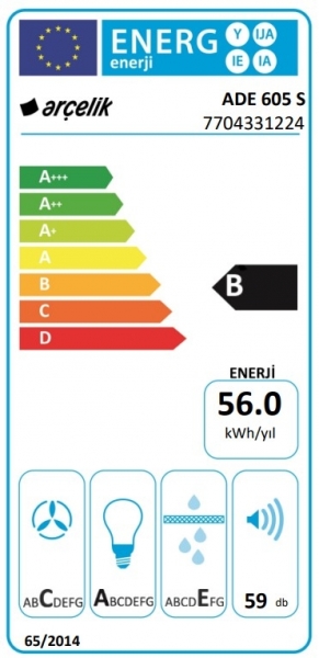 Arçelik ADE 605 S Davlumbaz