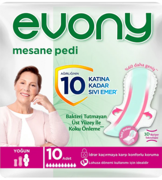 Evony Günlük Yoğun Mesane Pedi 10 Adet