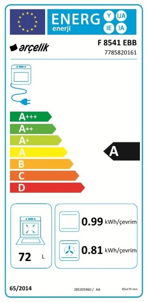 Arçelik F 8541 EBB Solo Fırın