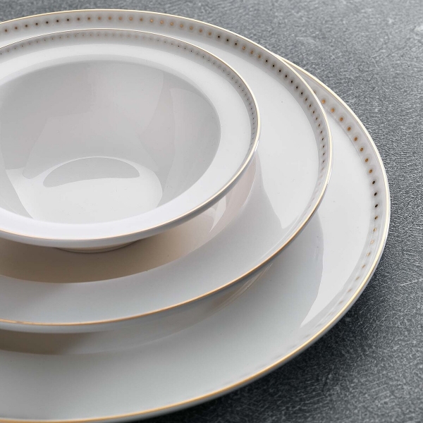 Schafer Queen Classy Bone ALT-01 60 Parça Yemek Takımı (Altın)