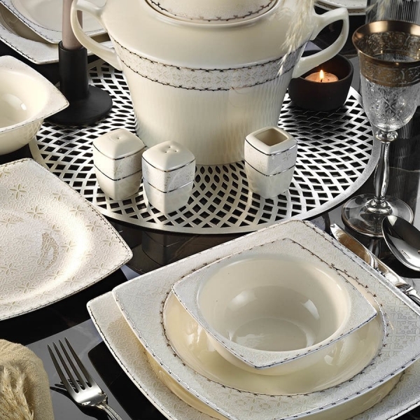 Kütahya Porselen Bone Mare 1136420 62 Parça Yemek Takımı
