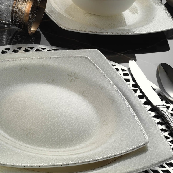 Kütahya Porselen Bone Mare 1136420 62 Parça Yemek Takımı