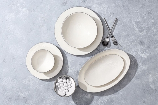 Porland Illusion Platin 27 Parça Yemek Takımı