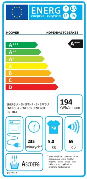 Hoover NDPEH9A3TCBERXSS Isı Pompalı Kurutma Makinesi
