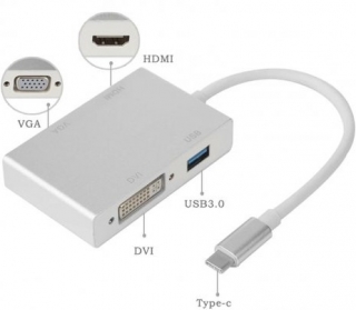 Hadron HD-4684 Type-C to DVI USB VGA HDMI Dönüştürücü