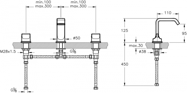 VitrA VitraA Suit U A4251033 Lavabo Bataryası